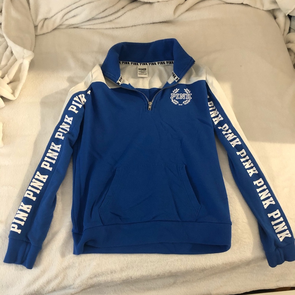 PINK blue half-zip jacket